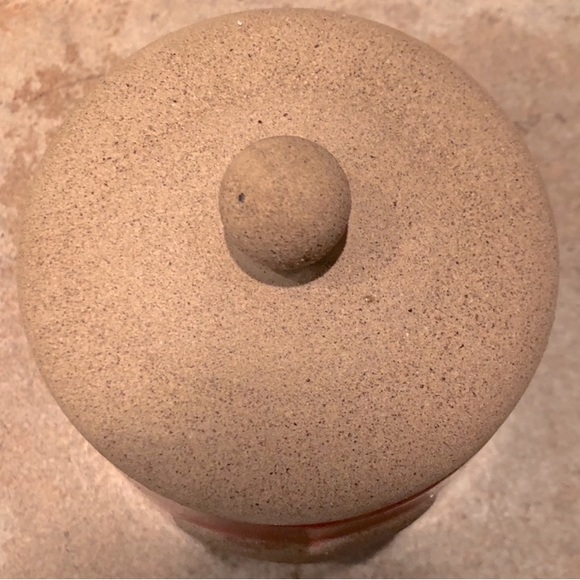 Pier 1 Imports Pink Textured Stoneware Heart Design Storage Canister - Picture 3 of 6